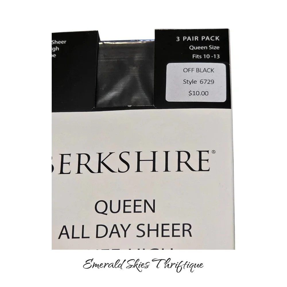 Berkshire 3 Pair Pack Queen All Day Knee High off black. Size 10-13. Free ship